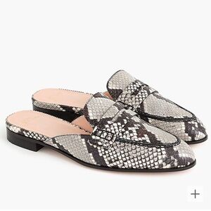Academy penny loafer mules in snake-embossed leather size 8.5 JCrew